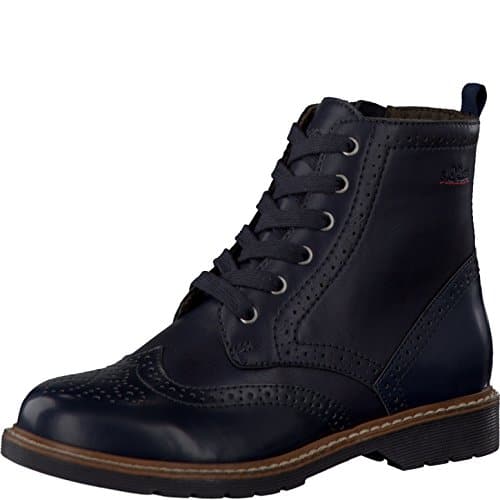 s.Oliver Damenschuhe 5-5-25465-27 Damen Schnürboots, Boots, Stiefel, Stiefeletten blau (NAVY), EU 39