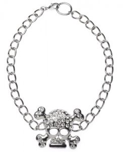 La Loria Schuhkette "Silver Skull", Schmuck-Accessoires mit Strass zum verschönern der Schuhe (2 Stück)