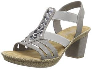 Rieker 66558 Women Open Toe, Damen Sandalen, Grau (staub/42), 39 EU